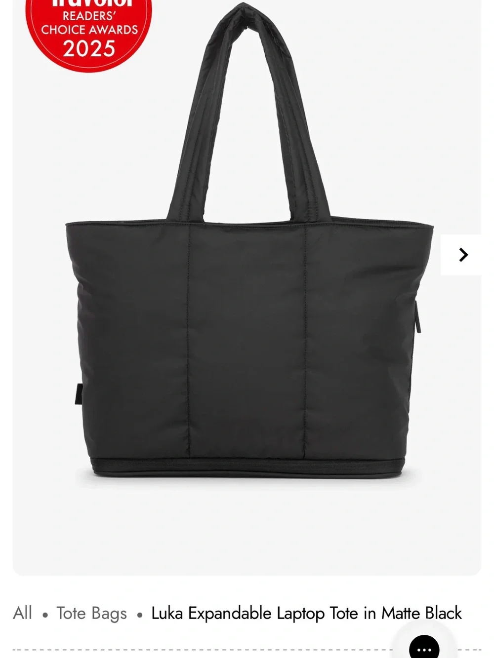 Calpak Luka Expandable Laptop Tote in Matte Black